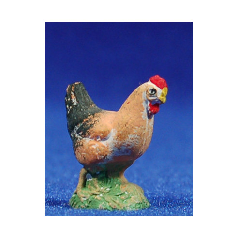 Gallina 8 cm barro pintado