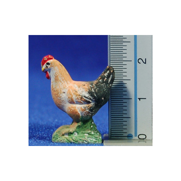 Gallina 8 cm barro pintado