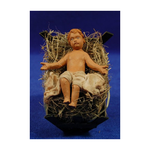 Baby Jesus with cray 30 cm clay painted