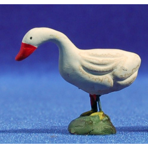 Goose 10 cm clay painted