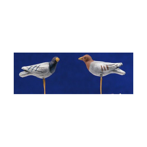 Pigeon 16 cm clay painted Perez
