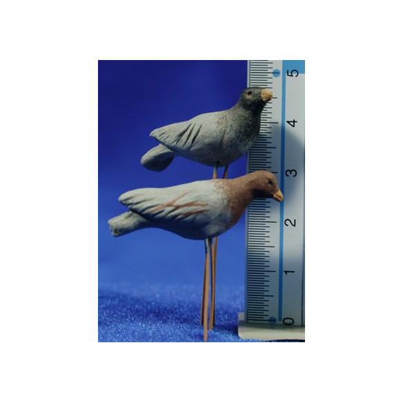 Palomas 16 cm barro pintado Perez
