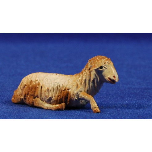 Cordero estirado 12 cm barro pintado Belenes Puig