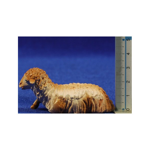 Cordero estirado 12 cm barro pintado Belenes Puig