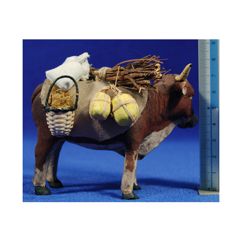 Cow 12 cm clay painted