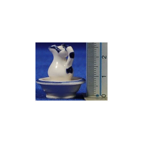 Jarra blanca con palanganero 3 cm barro pintado