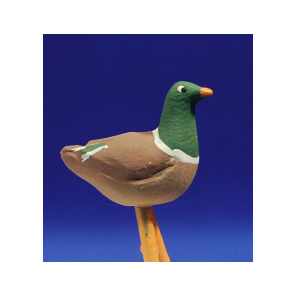 Anatra 9 cm terracotta dipinte AB
