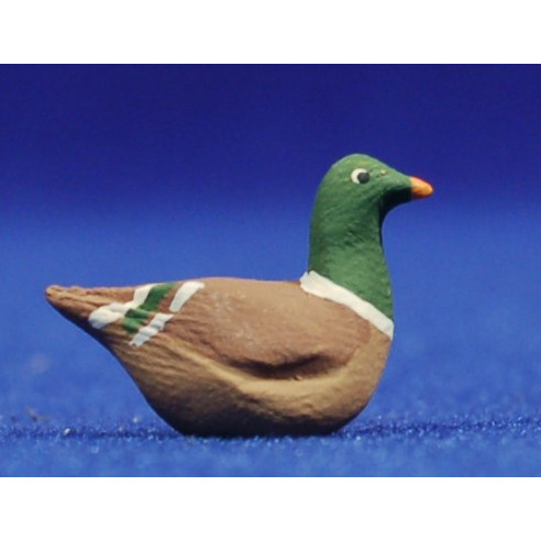 Duck on river 9 cm clay painted AB