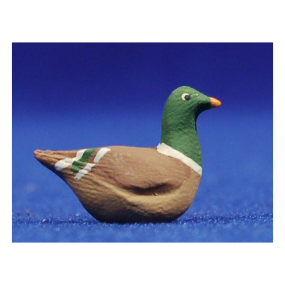 Duck on river 9 cm clay painted AB