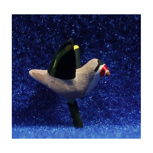 Goldfinch winged 9 cm clay painted AB