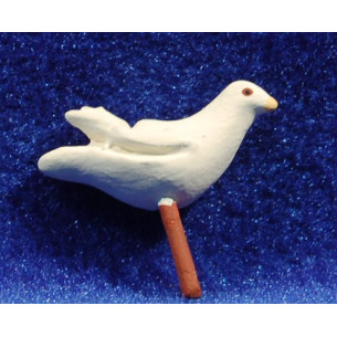 White pigeon 12 cm clay painted AB
