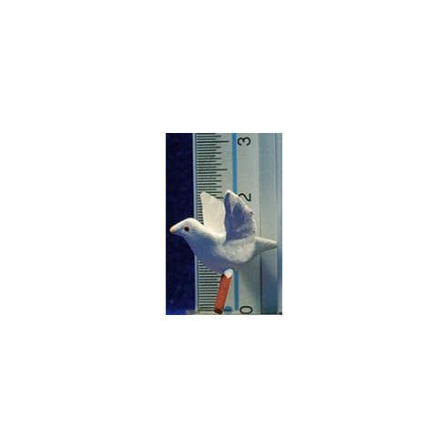 Paloma blanca vuela 9 cm barro pintado AB