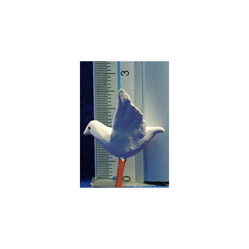 Paloma blanca vuela 12 cm barro pintado AB
