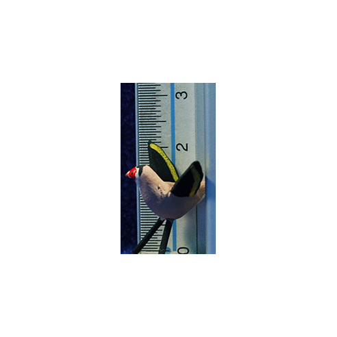 Jilguero vuela 12 cm barro pintado AB