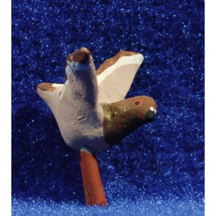 Brown pigeon winged 9 cm clay painted AB