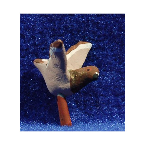 Brown pigeon winged 9 cm clay painted AB