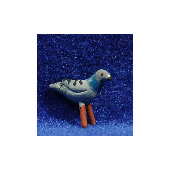 Paloma gris 9 cm barro pintado AB