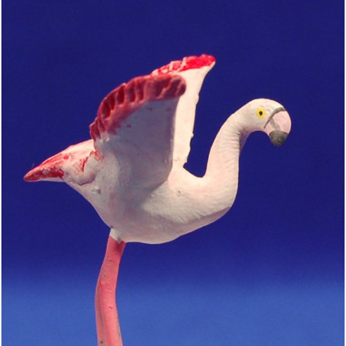 Flamingo winged 9 cm clay painted AB