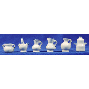 Pottery white 3 cm clay painted