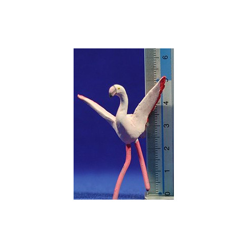Flamenco alas abiertas 9 cm barro pintado AB