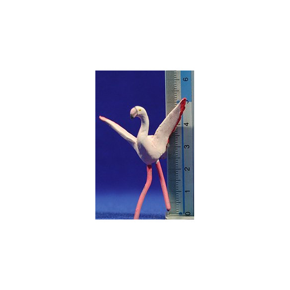 Flamenco alas abiertas 9 cm barro pintado AB