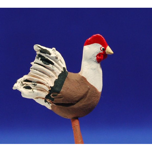Gallo 9 cm barro pintado AB