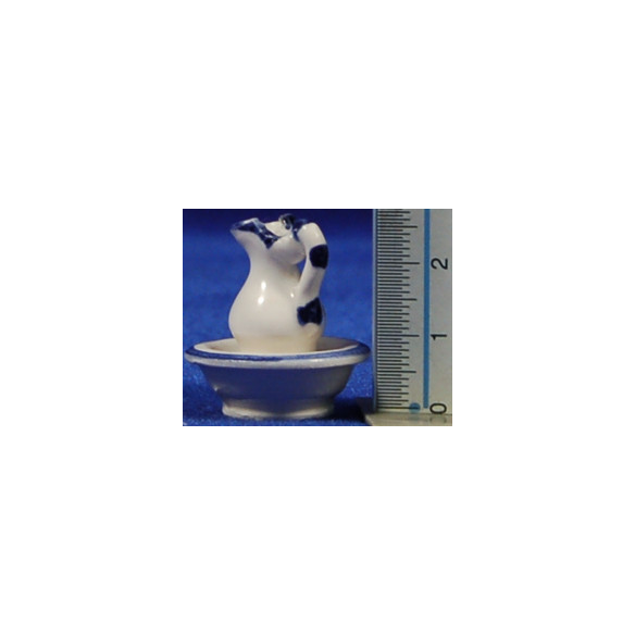 Gerra blanca amb palangana 3 cm fang pintat