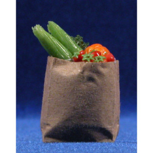 Bag with vegetable 3 cm clay painted