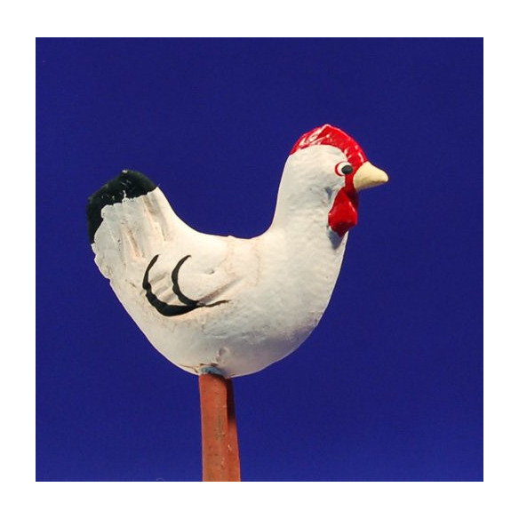 Gallina 9 cm terracotta dipinte AB
