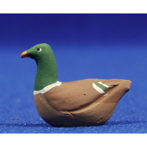 Duck on river 12 cm clay painted AB