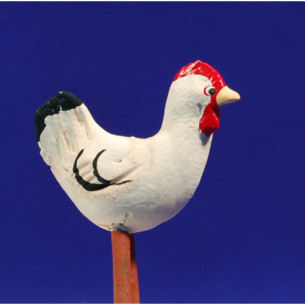Chicken 9 cm clay painted AB