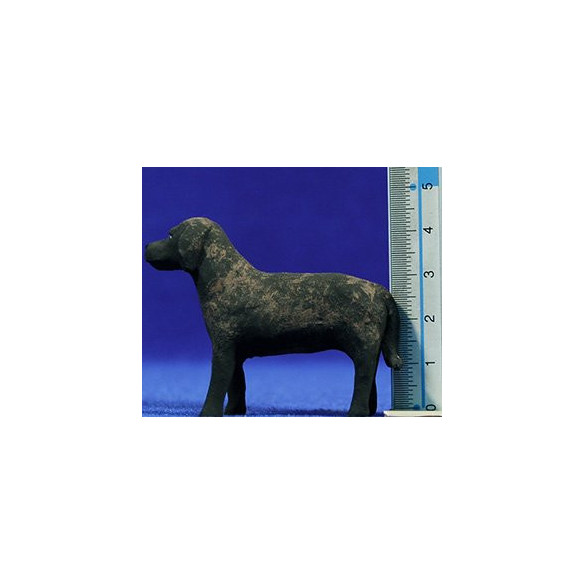 Perro negro 9 cm barro pintado AB