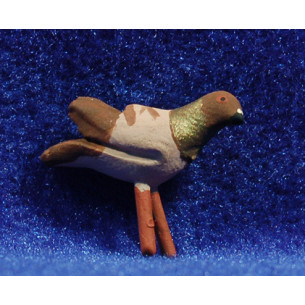Brown pigeon 12 cm clay painted AB