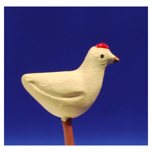 Pollito 12 cm barro pintado AB