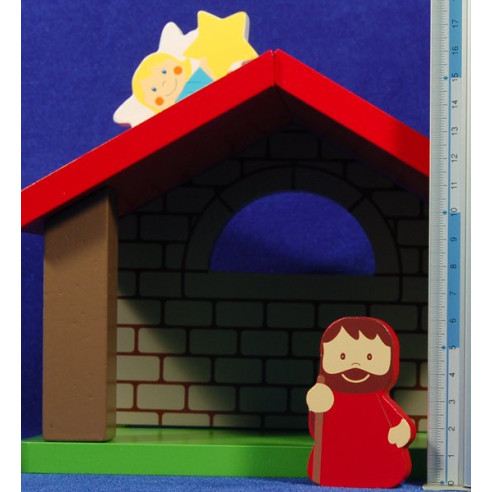 Nacimiento con reyes y camellos nazaret  6-10 cm madera La lluna