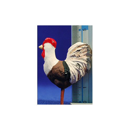 Gallo 12 cm barro pintado AB