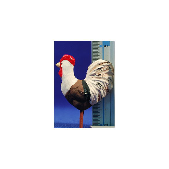 Gallo 12 cm barro pintado AB