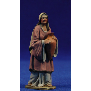 Pastora vieja con jarra 8 cm barro pintado De Francesco