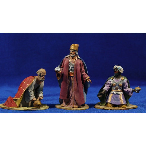 Addoring kings 10 cm clay painted De Francesco