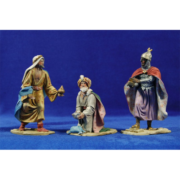 Re magi adorazione 14 cm terracotta dipinte De Francesco