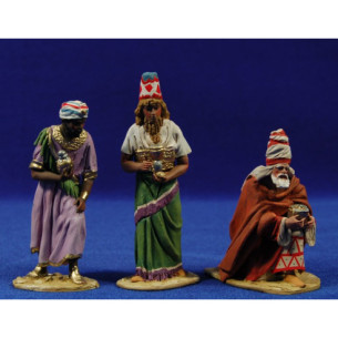 Catalan addoring kings 10 cm clay painted De Francesco