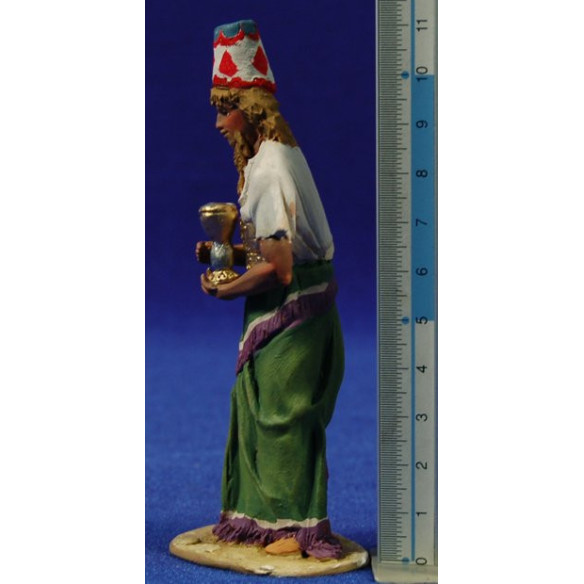 Catalan addoring kings 10 cm clay painted De Francesco