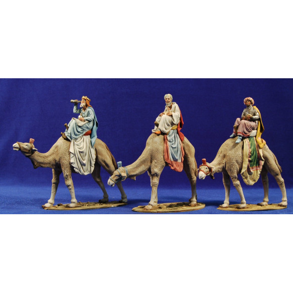 Re magi cammello 10 cm terracotta dipinte De Francesco