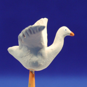 Goose winged 9 cm clay painted AB