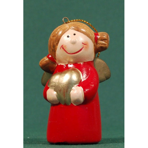 Ángel rojo de pie 7 cm barro