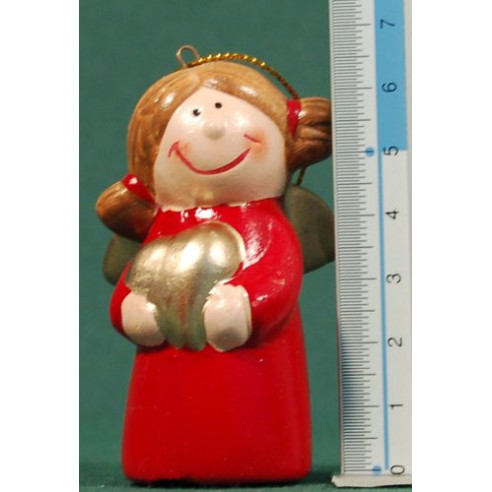 Ángel rojo de pie 7 cm barro