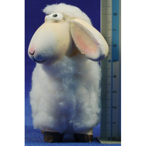 Cordero con lana infantil 25 cm barro pintado
