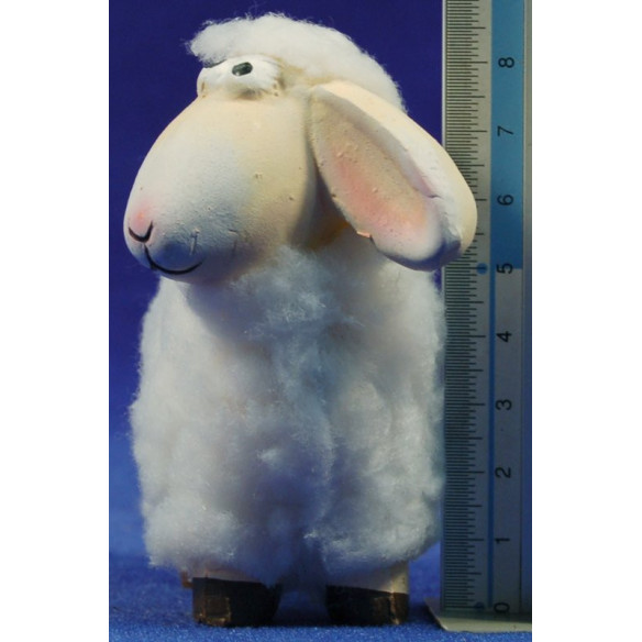 Cordero con lana infantil 25 cm barro pintado