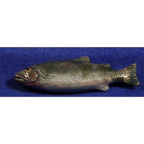 Fish silver 7 cm clay painted