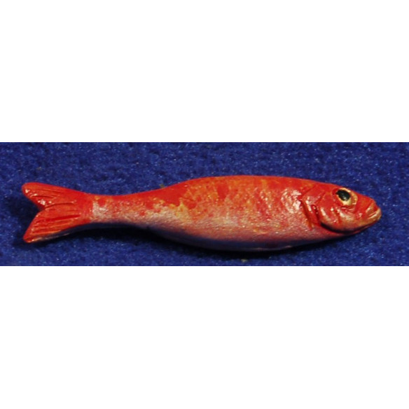 Pesce aranciato 4 cm terracotta dipinto